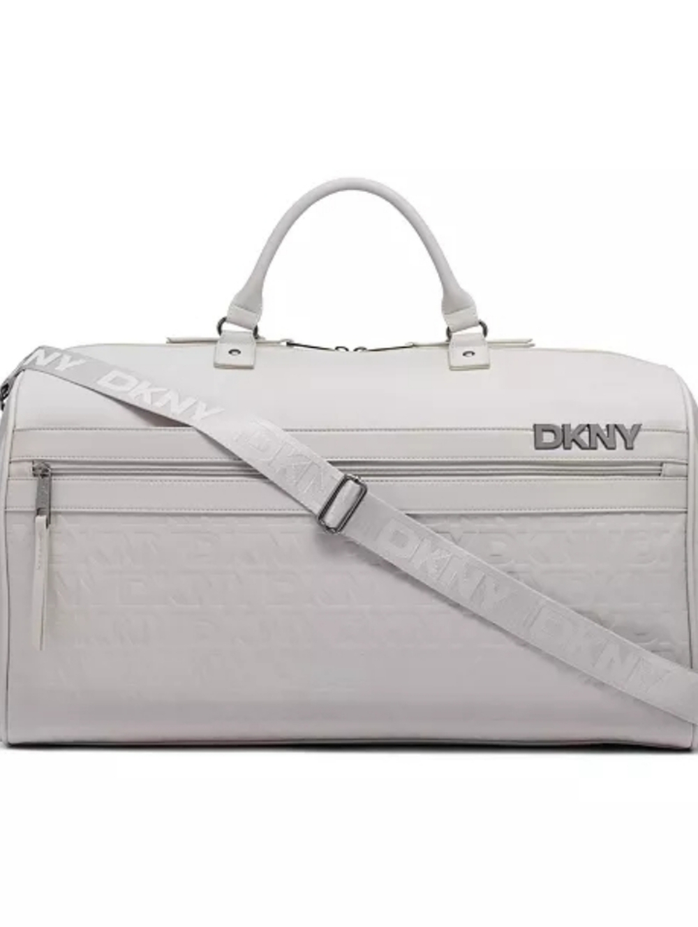 DKNY Taupe Duffel Bag with Detachable Shoulder Strap